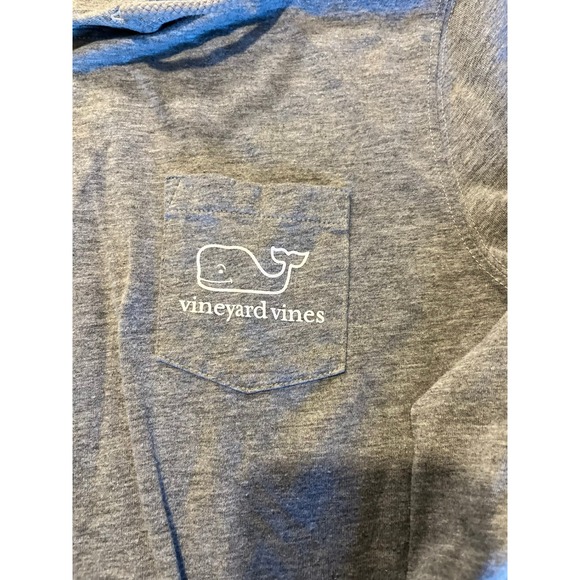 Vineyard Vines Gray Long Sleeve Hooded Pocket Tee‎ Whale Logo Size S - Picture 3 of 6